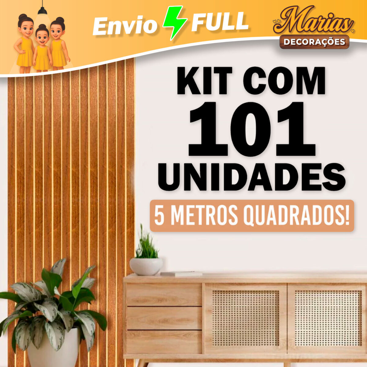Painel Ripado Autocolante para Parede 101 Placas 45x11 Decorativa Madeira Revestimento Ripa MDF Shiplap WPC Wall Panel - Imagem 1