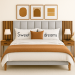 Cabeceira de Cama Casal Ripada e Estofada com 4 Placas de Ripado MDF - Decoração Quarto de Luxo