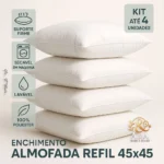 Enchimento Almofada Refil 45x45 | Kit 1 a 6 Unidades | Firme, Macio, Lavável e Secagem Rápida